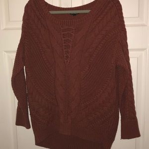 Express Oversized Lace up Sweater